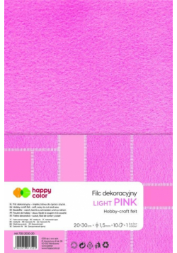 Filc dekoracyjny jasnoróżowy 10szt HAPPY COLOR