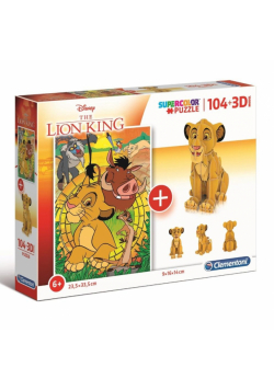 Puzzle 104 3D model Król Lew