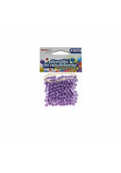 Koraliki do nawlekania fioletowe + sznurek 6mm 16g