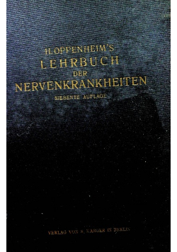 Lehrbuch Der Nervenkrankheiten siebente auflage 1923 r.