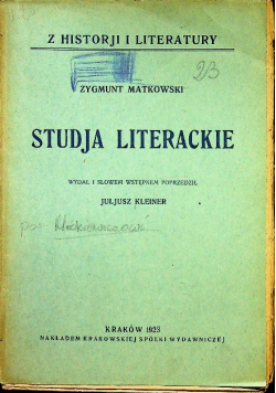 Studja Literackie 1923 r.