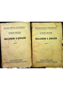 Hellenizm a judaizm część 1 i 2 1927 r.