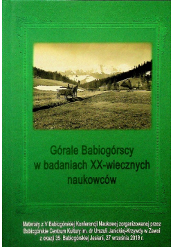 Górale babiogórskie w badaniach XX wiecznych naukowców