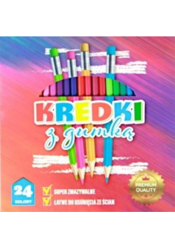 Kredki ołówkowe z gumką 24 kolory