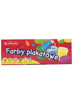 Farby plakatowe szkolne 12 kolorów x 20ml