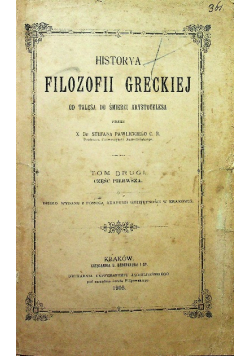 Historya filozofii greckiej Tom 2 część pierwsza 1903 r.