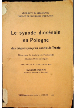 Le synode diocesain en Pologne 1934 r.