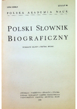 Polski Słownik biograficzny Tom XXIII / 3 Zeszyt 98
