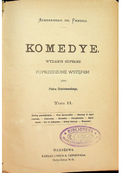 Fredro Komedye Tom II 1898 r.