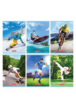 Zeszyt A5/32K linia podwójna Sport (10szt)