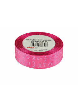 Wstążka satynowa wielkanocna różowa 25mmx22m