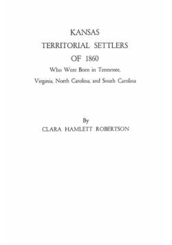 Kansas Territorial Settlers of 1860
