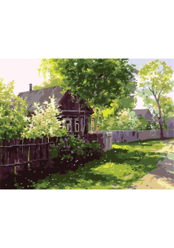Malowanie po numerach - Spokojna wieś 30x40cm