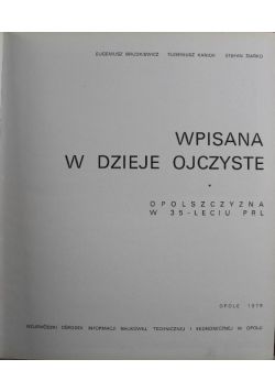 Wpisana w dzieje ojczyste