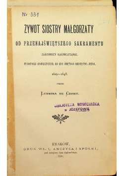 Żywot Siostry Małgorzaty 1890 r.