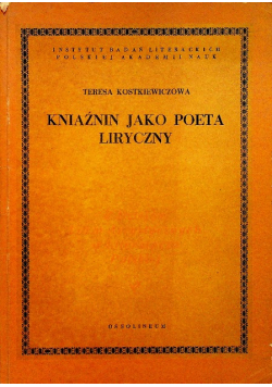 Kniaźnin jako poeta liryczny Autograf autora