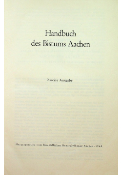 Handbuch des Bistums Aachen