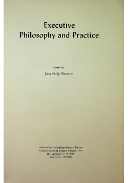 Executive Philosophy And Practice