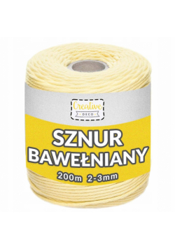 Sznurek do makramy bawełniany 3mmx200m żółty