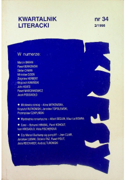 Kwartalnik literacki nr 34/ 1998