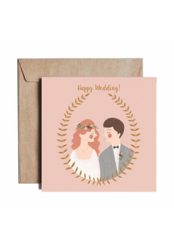 Karnet kw Happy Wedding!/Szczęśliwego wesela ESZ02