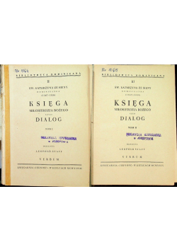 Księga miłosierdzia bożego czyli dialog Tom I i II 1948 r.