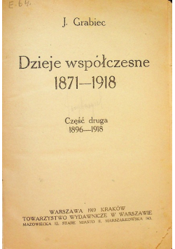 Dzieje współczesne 1871 - 1918 Część II 1919 r.