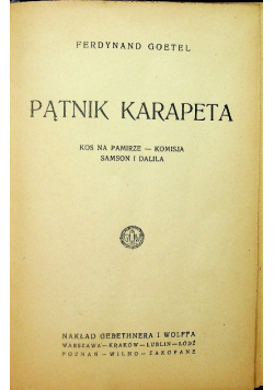 Pątnik Karapeta ok 1930 r.