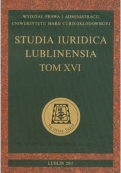 Studia Iuridica Lublinensia Tom  XVI