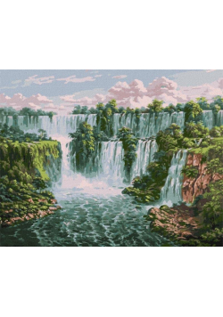 Malowanie po numerach - Malowniczy wodospad40x50cm