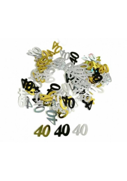 Konfetti foliowe B&C cyferka 40 MIX