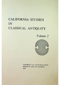 California Studies in Classical Antiquity Volume 2