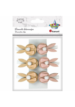 Ozdoba drewniana Klamerki zajączki 6szt