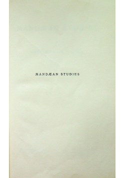 Mandaean studies 1926 r.