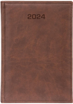 Kalendarz 2024 dzienny A5 Vivella ciemny brąz