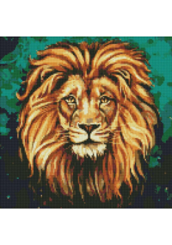 Diamentowa mozaika - Luksusowy lew 40x40cm