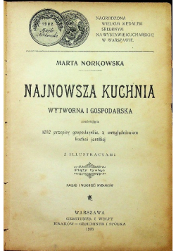 Najnowsza kuchnia wytworna i gospodarska 1903 r.