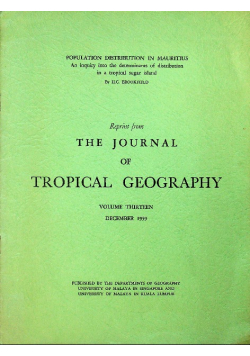 The journal of tropical geography