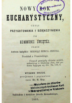 Nowy rok eucharystyczny 1881 r.