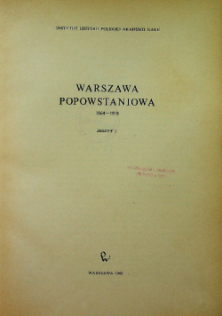 Warszawa Popowstaniowa 1864 1918