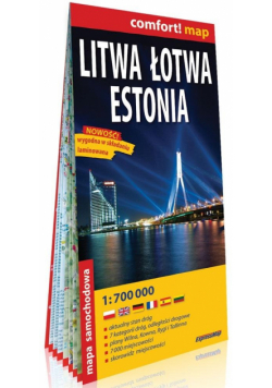 Comfort! map Litwa, Łotwa, Estonia 1:700 000 mapa