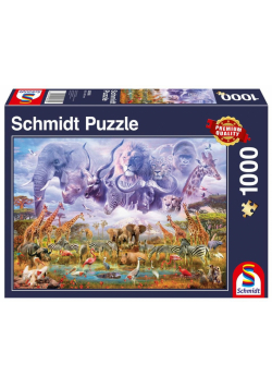 Puzzle 1000 Zwierzęta przy wodopoju G3