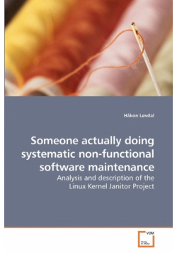 Someone actually doing systematic non-functional software maintenance