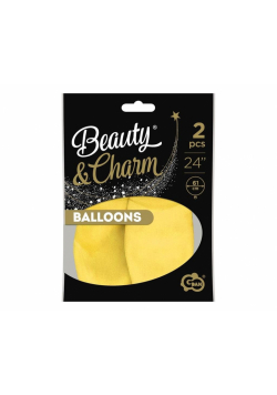 Balony Beauty&Charm pastelowe żółte 61cm 2szt