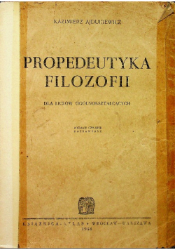 Propedeutyka filozofii 1948 r
