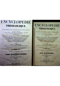 Encyclopedie Theologique Tom 40 i 41 1850 r.