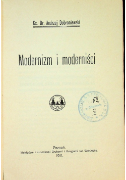 Modernizm i moderniści 1911 r.