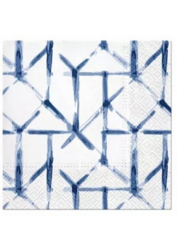 Serwetki Watercolor Grid niebieskie 33x33cm 20szt