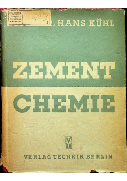 Kuhl Hans - Zement - Chemie