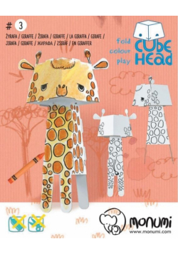 Cube head. Żyrafa. Złóż i pokoloruj